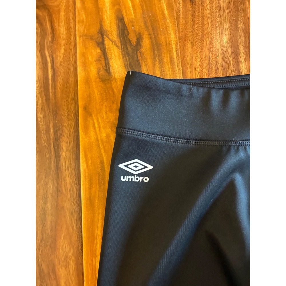 Umbro Girls Black Athletic Leggings Soccer Tights XL 14/16 Graphic Logo Gym - Picture 2 of 7